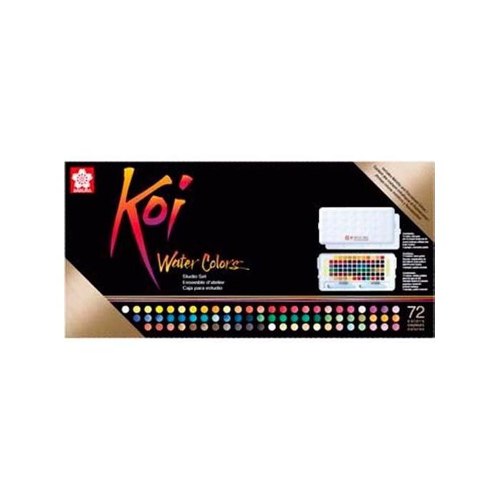 Talens Sakura Koi Water Colors Studio Set Estuche De 72 Colores Surtidos Con Pinceles Y Accesorios