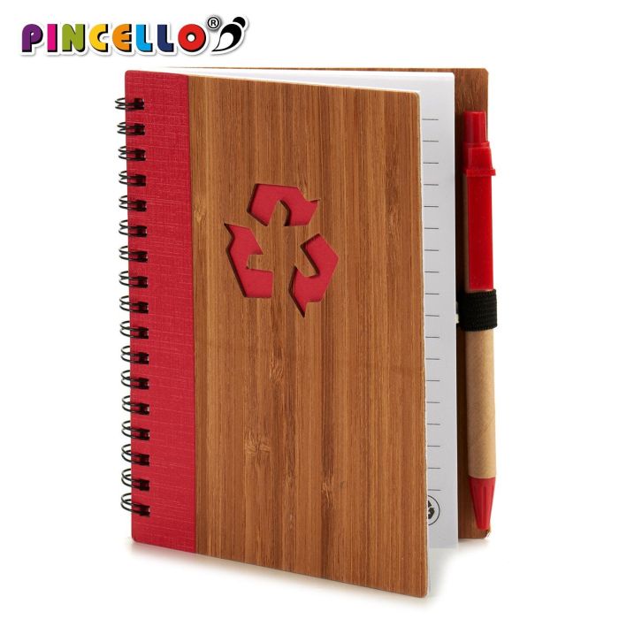 Libreta Bambú Reciclada con Bolígrafo 16x12 cm - Pincello (24 Unidades) 1 Libreta Bambú Reciclada con Bolígrafo 16x12 cm - Pincello (24 Unidades) 1