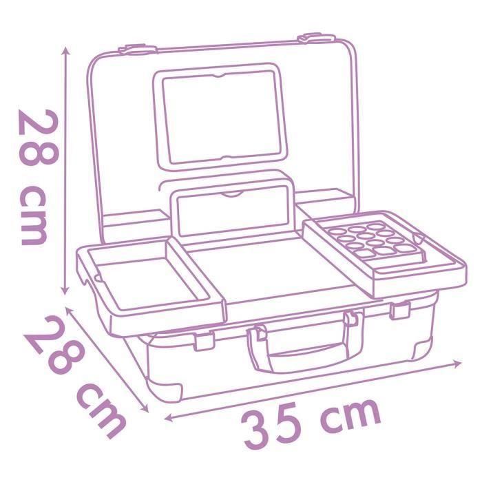 Smoby - Gabby y la Casa Mágica - Maleta de belleza fácil de transportar - 13 accesorios incluidos: peinado, uñas, maquillaje - 4