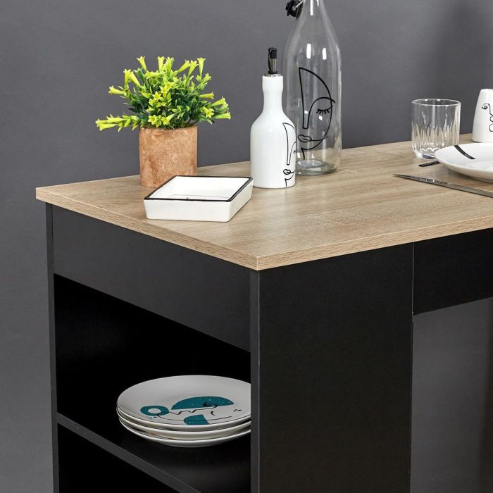 Home Deco Factory Mesa Alta Bar Con Estantes, Colección Industriel, Madera MDF, 115x50 cm, h.103 cm 4 Home Deco Factory Mesa Alta Bar Con Estantes, Colección Industriel, Madera MDF, 115x50 cm, h.103 cm 4