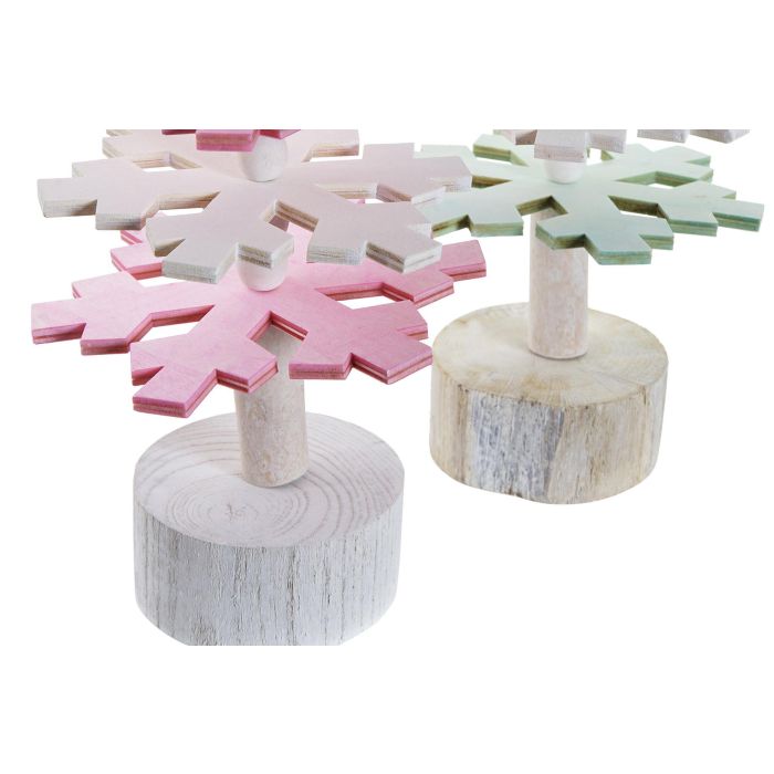 DKD Home Decor Árbol de Navidad de Fantasía, Colores Verde y Rosa, Fabricado en MDF. Medidas: 14 x 51 x 14 cm (Pack de 2 Unidades) 2