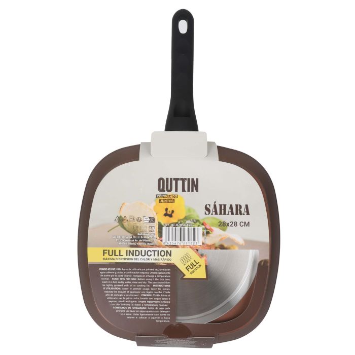 Quttin Asadora Cuadrada 28x28 cm de Aluminio Forjado con Mango Soft-Touch 3.0 mm de Espesor (6 Unidades) 3