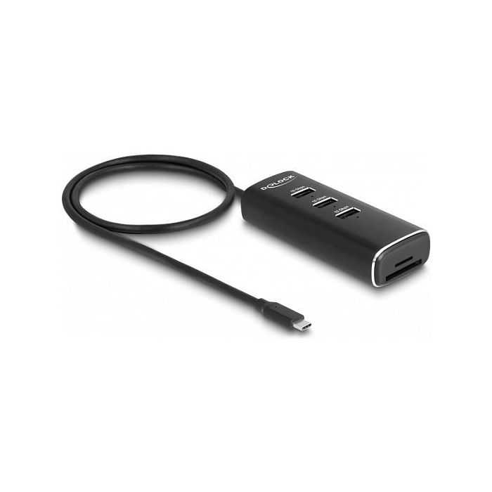 DeLOCK Hub USB 3.2 Gen 1 de 3 Puertos y Lector de Tarjetas SD/Micro SD, Conector USB-C, Cable 60 cm, 10 Gbps, Interruptor por Puerto, Negro 0 DeLOCK Hub USB 3.2 Gen 1 de 3 Puertos y Lector de Tarjetas SD/Micro SD, Conector USB-C, Cable 60 cm, 10 Gbps, Interruptor por Puerto, Negro 0