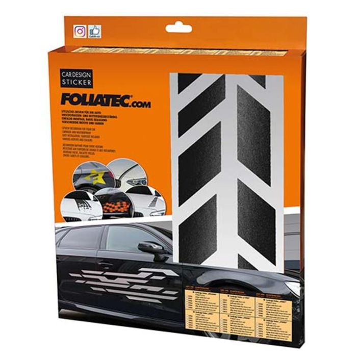 Foliatec FO33923 Pegatina para Coche Diseño Sombras Negra Mate 77x9 cm 2 Piezas, PVC Resistente UV Exterior Foliatec FO33923 Pegatina para Coche Diseño Sombras Negra Mate 77x9 cm 2 Piezas, PVC Resistente UV Exterior