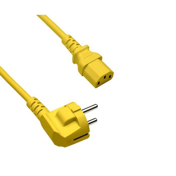 Noname Power cord Europe CEE 7/7 90° to C13, 0,75mm², VDE, yellow, length 1,80m Noname Power cord Europe CEE 7/7 90° to C13, 0,75mm², VDE, yellow, length 1,80m