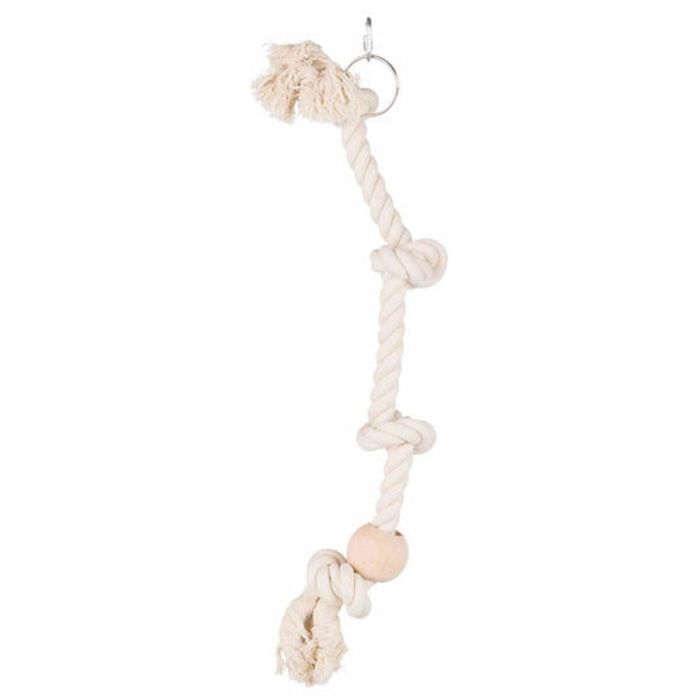 Juguete para Pájaros Trixie 60 cm Blanco Cuerda Nudo 1