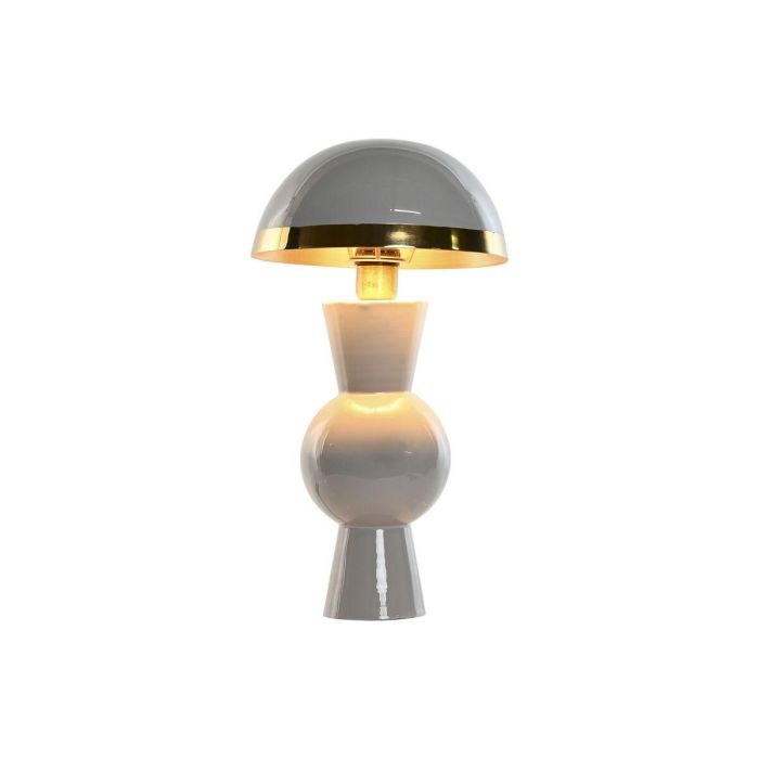 DKD Home Decor Lámpara de Sobremesa Moderna de Metal Gris y Dorado, para bombilla E27 LED, 26x26x47.5 cm 1