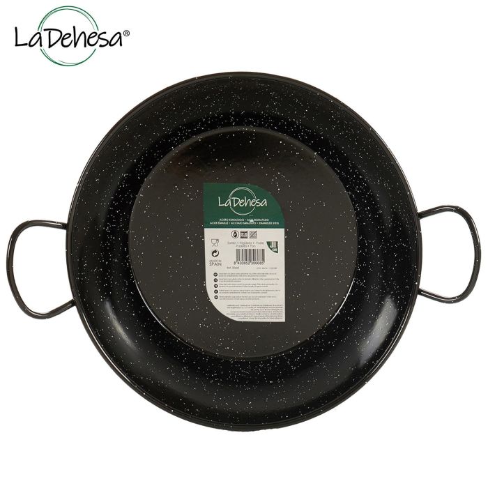 Sartén Honda Esmaltada 32 cm La Dehesa - Acero Esmaltado Negro (6 Unidades) 1