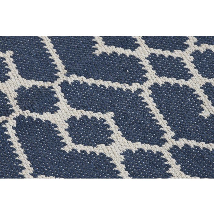 DKD Home Decor Alfombra Árabe Azul Blanco Poliéster Algodón 180 x 120 cm 2
