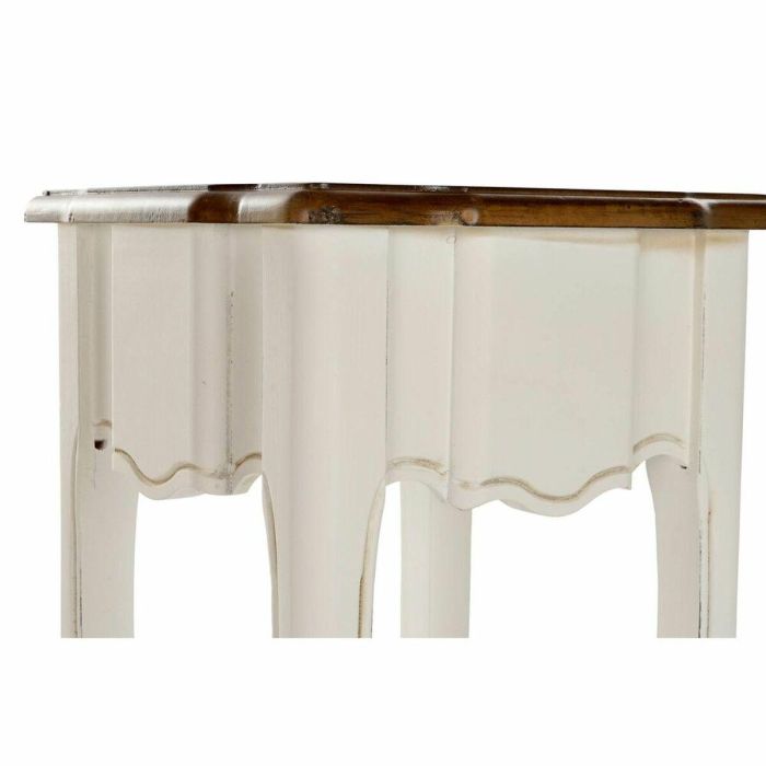 Mesita Auxiliar Tradicional DKD Home Decor Blanco Marron 35 x 80 x 35 cm Set de 2 1