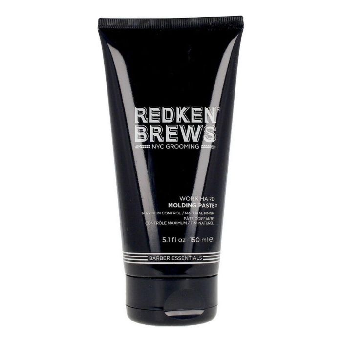 Redken Brews Work Hard Molding Paste, Fijación Fuerte, Acabado Natural, Define y Texturiza, Hombre 150 ml