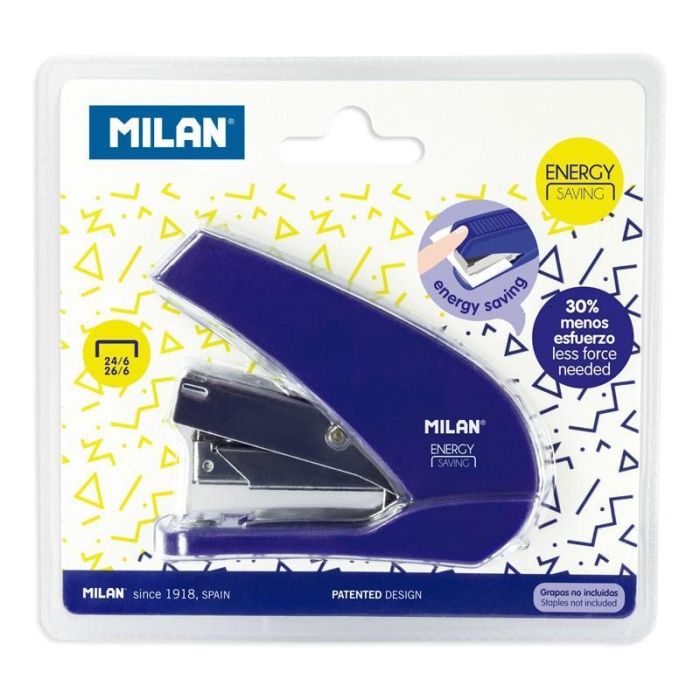 Milan Grapadora Compacta Energy Saving Blister Azul