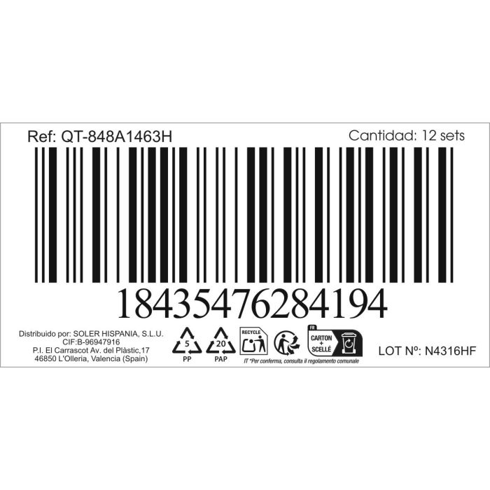 Set de 3 Cucharas de Mesa Antartica 2mm - Inde (12 Cajas) 1 Set de 3 Cucharas de Mesa Antartica 2mm - Inde (12 Cajas) 1
