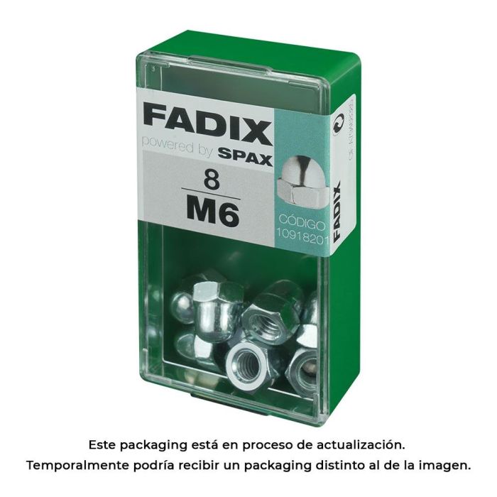 Fadix Tuerca Ciega de Cinc M6, Caja con 8 Unidades