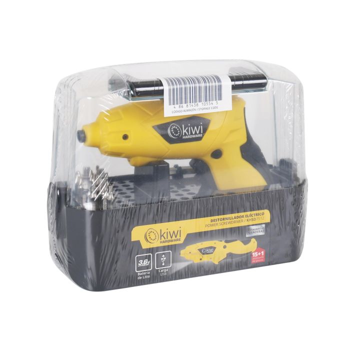 Set de Destornillador Eléctrico Inalámbrico con 15 Accesorios - Kiwi (5 Cajas) 2 Set de Destornillador Eléctrico Inalámbrico con 15 Accesorios - Kiwi (5 Cajas) 2