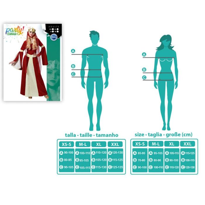 Disfraz Dama Medieval Mujer Adulto Noble Rojo M-L 3 Disfraz Dama Medieval Mujer Adulto Noble Rojo M-L 3