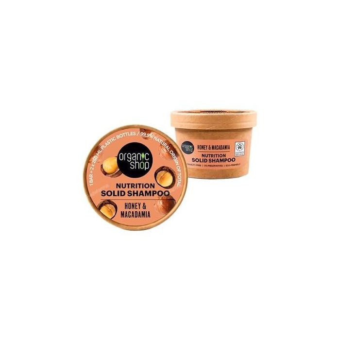 ORGANIC SHOP Champú Sólido Nutritivo con Miel y Macadamia, 60 g