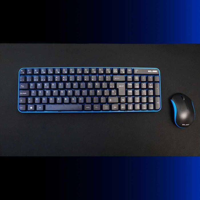 Pack Teclado Y Ratón Inalámbricos Azul-Negro ELBE PTR-101 4