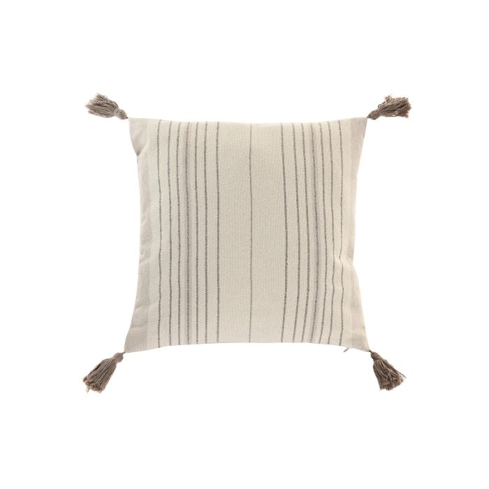 DKD Home Decor Cushions ch1c25 Cojín Urban Poliéster Crudo Beige 45x45 cm con Borlas (2 Unidades)