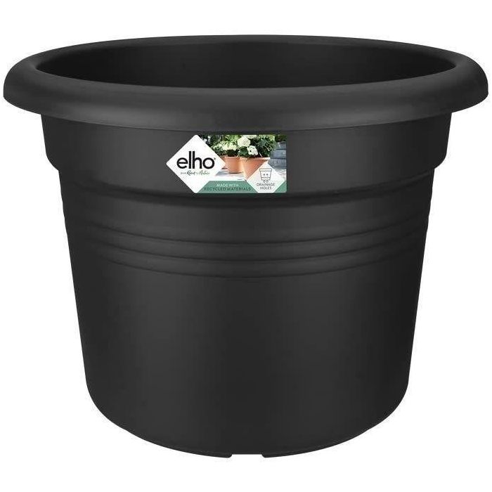 Basos verdes de la olla de flores redondas - plástico - Ø40 - negro 4