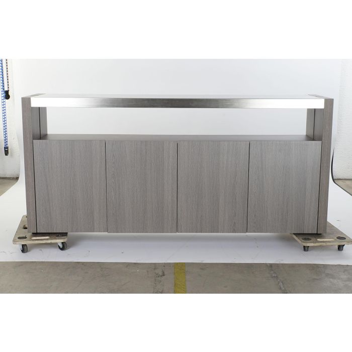 DKD Home Decor Buffet Moderno Gris 165x39x76 cm, 4 Puertas, 4 Estanterías, Roble y Cristal Templado 6 DKD Home Decor Buffet Moderno Gris 165x39x76 cm, 4 Puertas, 4 Estanterías, Roble y Cristal Templado 6