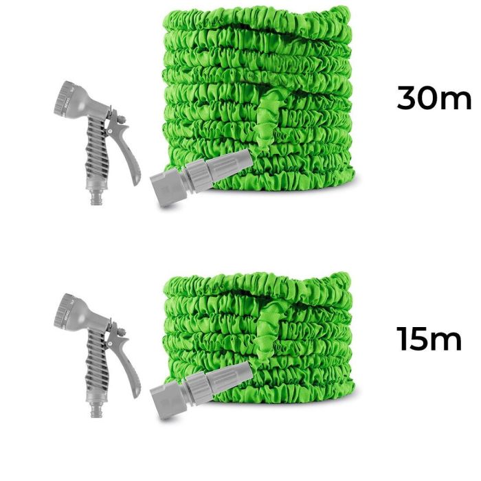 Pack Pistola de Agua a Presión con Depósito 8 en 1 y Manguera de Jardín Extensible InnovaGoods 14