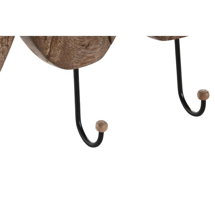 DKD Home Decor Perchero Pared Alpino Marron Negro Metal Mango 5 x 18 x 29 cm (2 Unidades) 2
