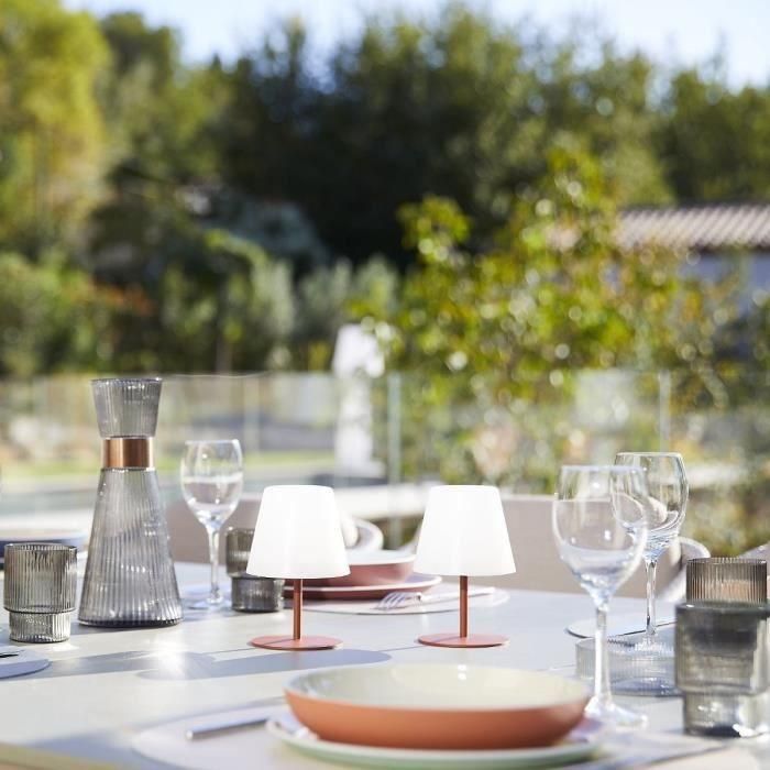 Lumisky LUM3666162006969 Juego de 2 lámparas de mesa inalámbricas TWINS Terracota H16 cm LED 3