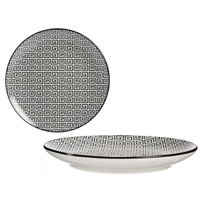 Plato llano geométrico negro Vessia 24 cm - Porcelana (24 Unidades) Plato llano geométrico negro Vessia 24 cm - Porcelana (24 Unidades)