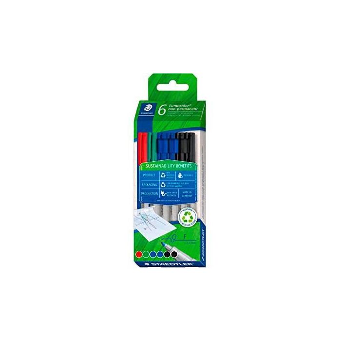 Staedtler Rotulador Permanente Lumocolor Eco+ Edition 318 F 0,6 mm C-Surtidos Estuche 6 Ud