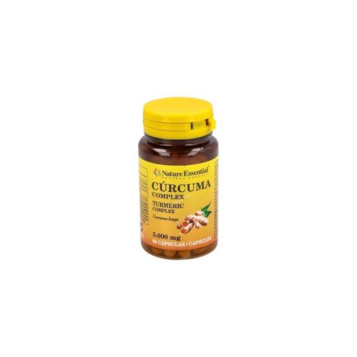 NATURE ESSENTIAL Cúrcuma 5000mg + Vitamina C + Pimienta 60 Cápsulas. Suplemento de Curcumina y Piperina