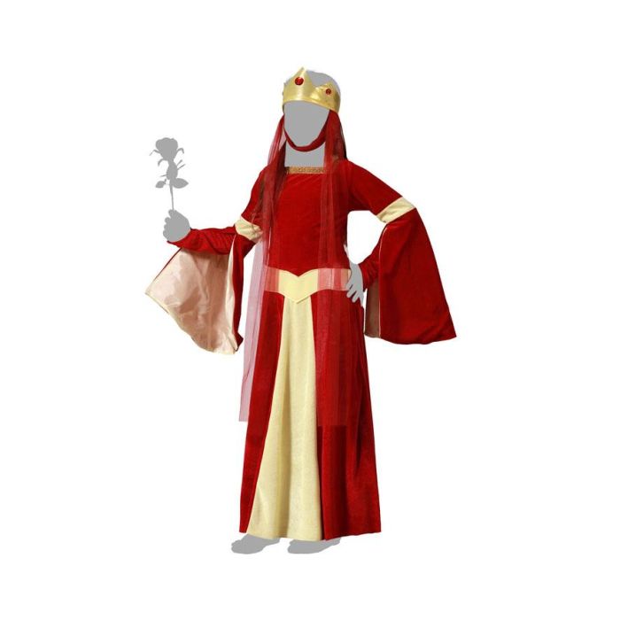 Disfraz Reina Medieval Niña Infantil Rojo 7-9 Años 4 Disfraz Reina Medieval Niña Infantil Rojo 7-9 Años 4