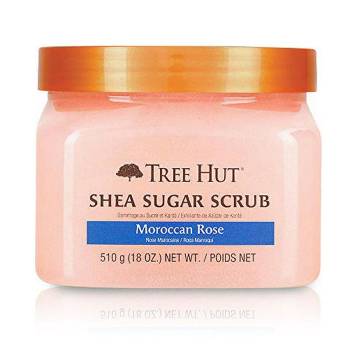 Tree Hut Exfoliante Corporal de Azúcar Rosa de Marruecos, Manteca Karité & Argán, Hidratante, Vegano, 510g para Todo Tipo Pieles