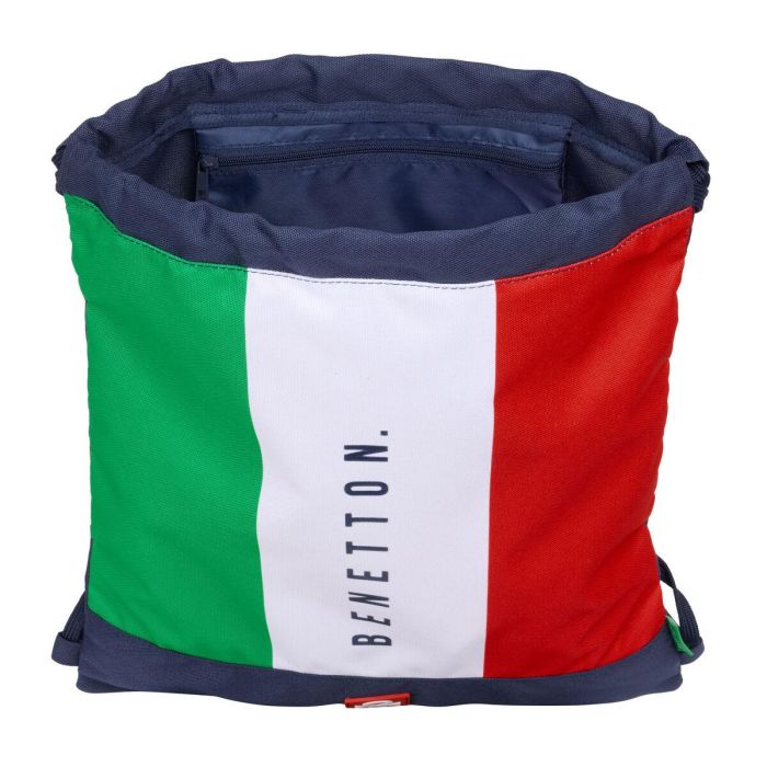 Bolsa Mochila con Cuerdas Benetton Flag Azul marino 35 x 40 x 1 cm 1