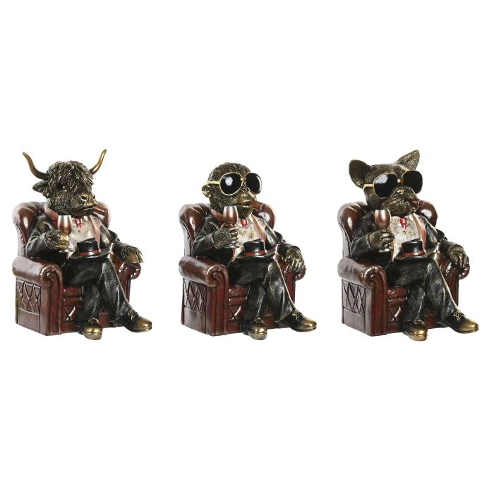 Figura Moderno DKD Home Decor Dorado Marron 22.5 x 26.5 x 18 cm (3 Unidades) 0 Figura Moderno DKD Home Decor Dorado Marron 22.5 x 26.5 x 18 cm (3 Unidades) 0