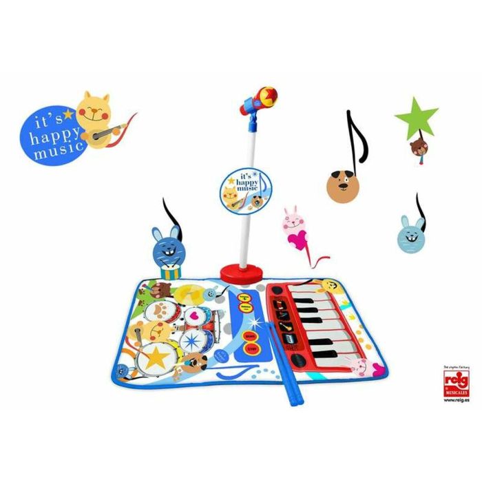 Alfombra bateria y piano con micro y sporte micro happy music 1