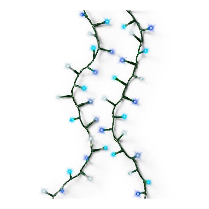 Guirnalda LED Compact 750 Luces Parpadeante Blanco, Azul, Turquesa Cable Verde 21m 2