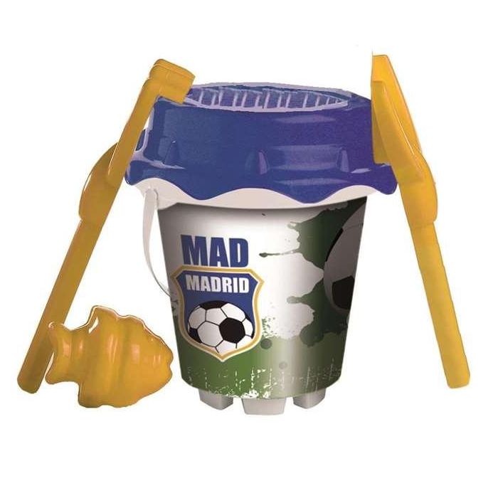 Unice Cubo Playa Castillo Madrid con Cedazo, Pala, Rastrillo y Moldes, 18 cm, Multicolor (18 Meses - 10 Años) 2