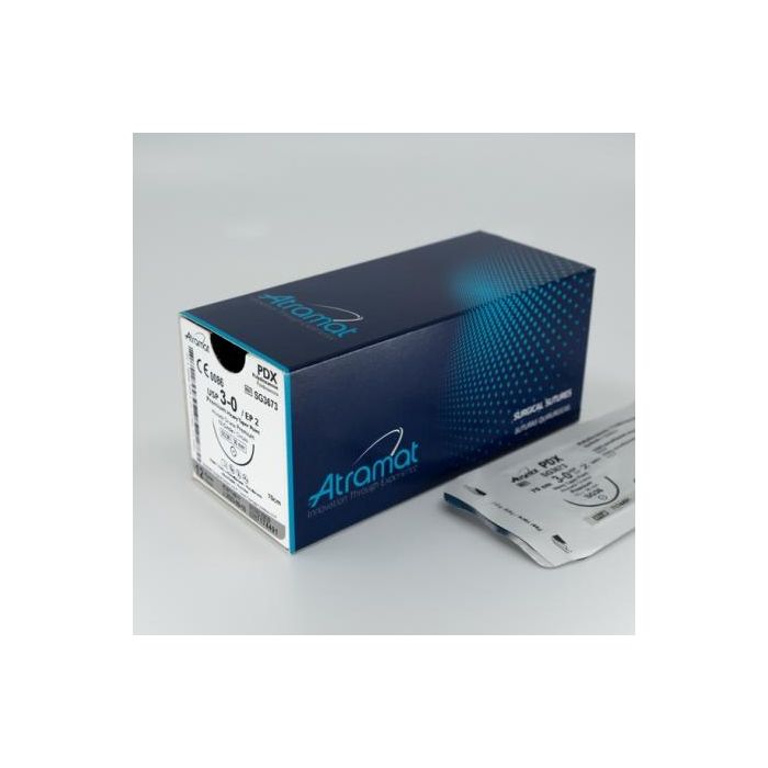 Atramat Pdx 3-0 Sutura Absorbible Violeta, 12 Unidades - Aguja Triangular 24 mm, 70 cm Atramat Pdx 3-0 Sutura Absorbible Violeta, 12 Unidades - Aguja Triangular 24 mm, 70 cm