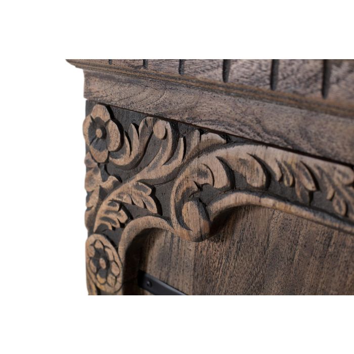 Giner y Colomer Aparador con 4 Puertas de Madera de Mango Maciza, Diseño Rústico y Elegante con Tallas Florales 6