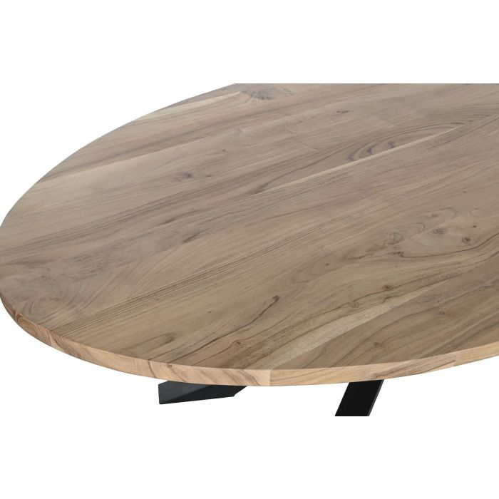 DKD Home Decor Mesa Comedor 110x76x200 cm Acacia Natural y Negro 1