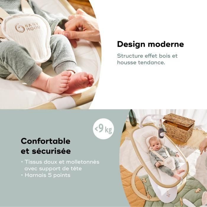Columpio Babymoov Baby Swoon Hoop: mando a distancia incluido, ultraconfort, diseño elegante, asiento giratorio de 90°, arco de juego 3 Columpio Babymoov Baby Swoon Hoop: mando a distancia incluido, ultraconfort, diseño elegante, asiento giratorio de 90°, arco de juego 3
