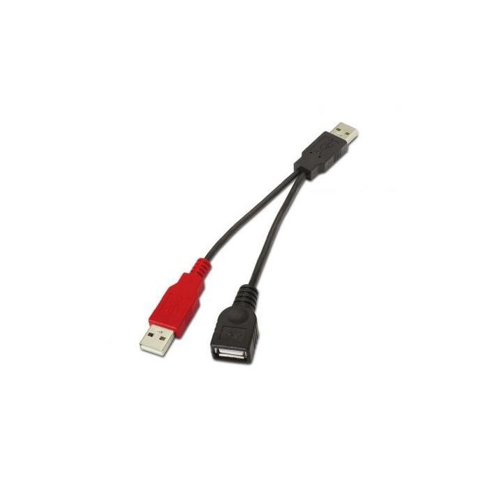 AISENS - CABLE USB 2.0+ALIMENTACIoN, TIPO A/M+A ALIMENTACIoN/M-A/H, NEGRO, 15CM 1 AISENS - CABLE USB 2.0+ALIMENTACIoN, TIPO A/M+A ALIMENTACIoN/M-A/H, NEGRO, 15CM 1
