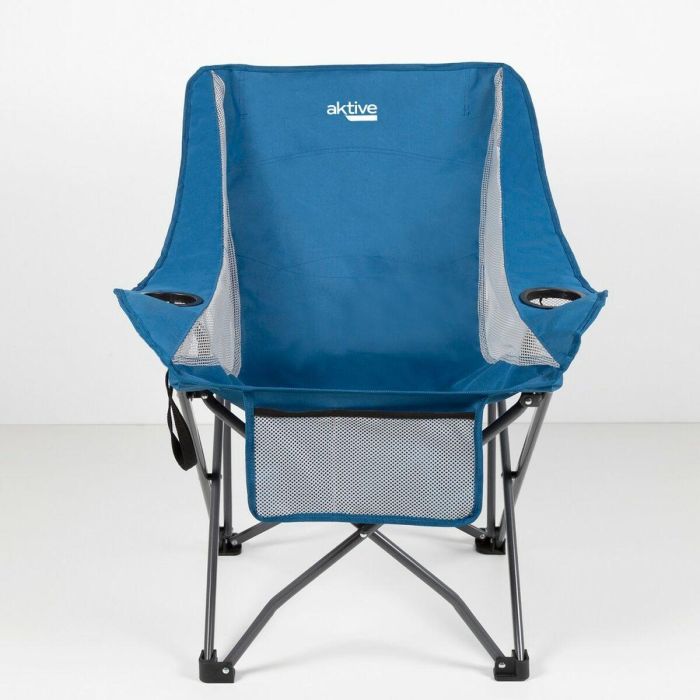 Silla de Camping Plegable Aktive Azul 48 x 86 x 50 cm (2 Unidades) 5 Silla de Camping Plegable Aktive Azul 48 x 86 x 50 cm (2 Unidades) 5