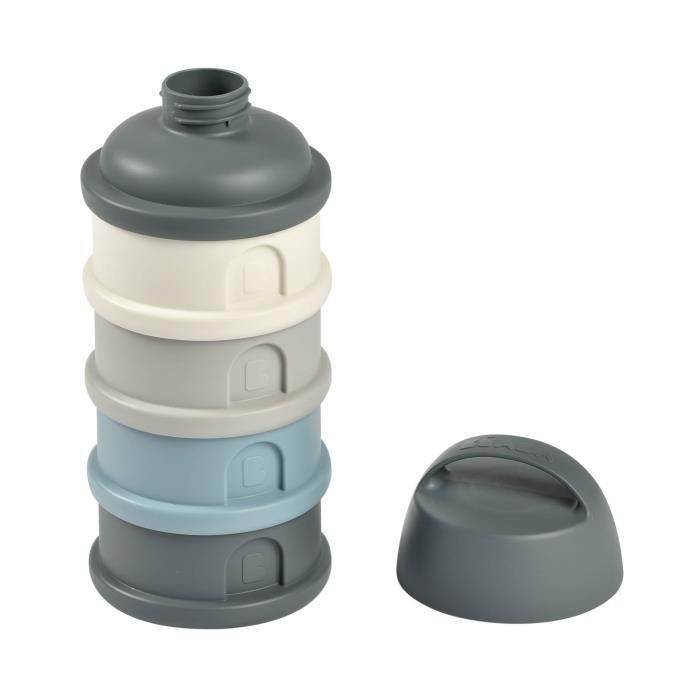 Beaba, caja de dosser, 4 compartimentos, gris mineral / azul 4 Beaba, caja de dosser, 4 compartimentos, gris mineral / azul 4
