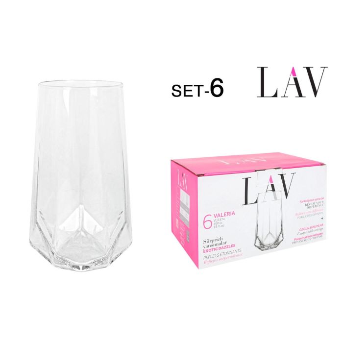 Set de 6 vasos Valeria 460 cc - Lav (8 Cajas) Set de 6 vasos Valeria 460 cc - Lav (8 Cajas)