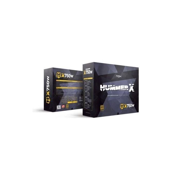 Nox NXHUMMERX750WGD Fuente Alimentación Hummer X 750W 80 Plus Gold Modular Ventilador 120mm Ultra Silencioso ATX 4
