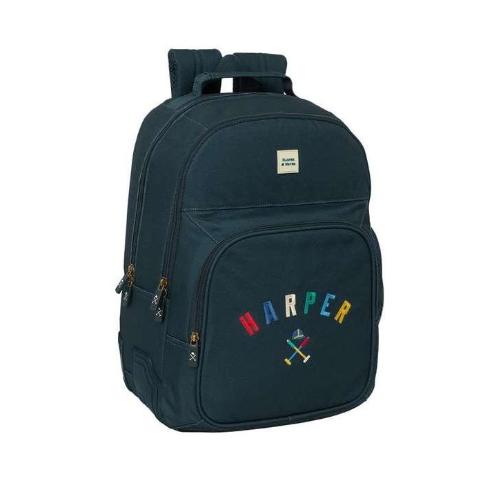 Safta Mochila Doble Harper & Neyer 20 L Adaptable Carro Escolar con Doble Compartimento y Bolsillo Frontal