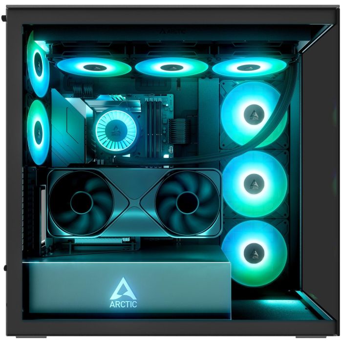 Arctic Cooling Arctic Xtender (Black) - Caja PC con ventana 'mirror black' y soporte vertical para GPU 6 Arctic Cooling Arctic Xtender (Black) - Caja PC con ventana 'mirror black' y soporte vertical para GPU 6
