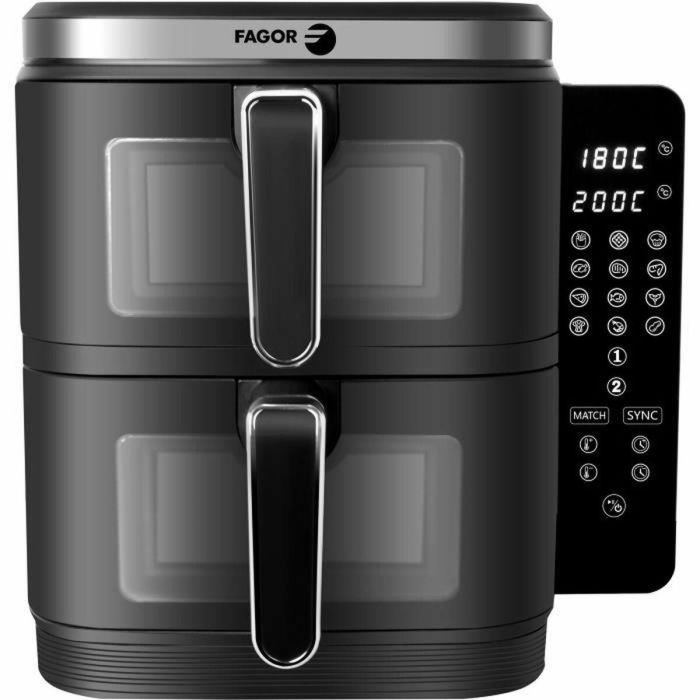 Freidora sin aceite FAGOR - Airfryer FGD11 - Capacidad 11L - Doble depósito 5,5 L - 12 programas de cocción - 2800W